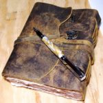 rustic journal with fountain pen