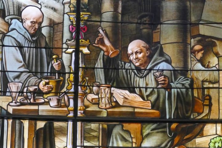 alchemists in stained glass